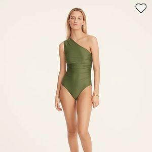 NWT J.Crew Ruched One Shoulder One Piece Bathing Swimsuit